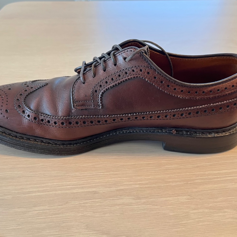 Alden Shoes Mens 7.5 Long Wing Gunboat Bluchers Dark Brown Calfskin for J. Crew - Picture 8 of 14